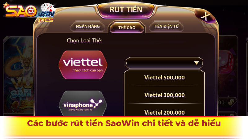 Các bước rút tiền Saowin chi tiết và dễ hiểu